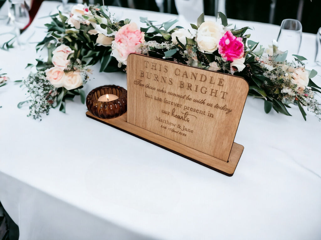 Personalised Wedding Candle Display to remember loved ones - Remembrance - Marriage gift - present - Bride - Groom - Memorial - Decoration