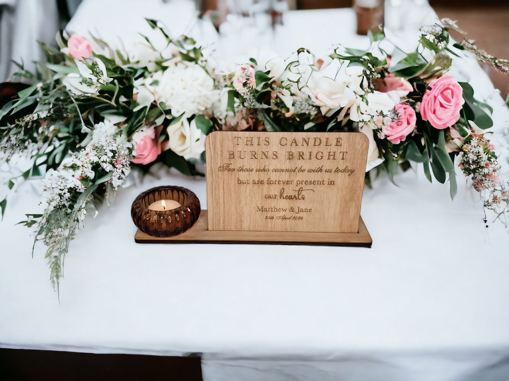 Personalised Wedding Candle Display to remember loved ones - Remembrance - Marriage gift - present - Bride - Groom - Memorial - Decoration