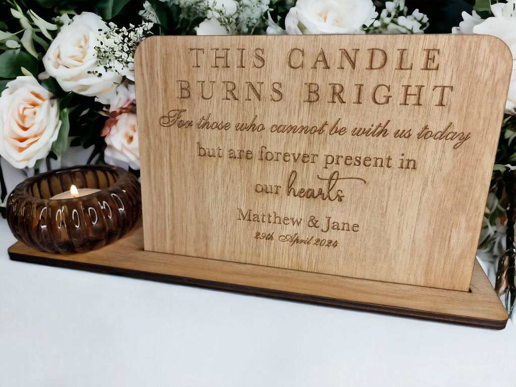 Personalised Wedding Candle Display to remember loved ones - Remembrance - Marriage gift - present - Bride - Groom - Memorial - Decoration