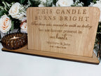 Personalised Wedding Candle Display to remember loved ones - Remembrance - Marriage gift - present - Bride - Groom - Memorial - Decoration