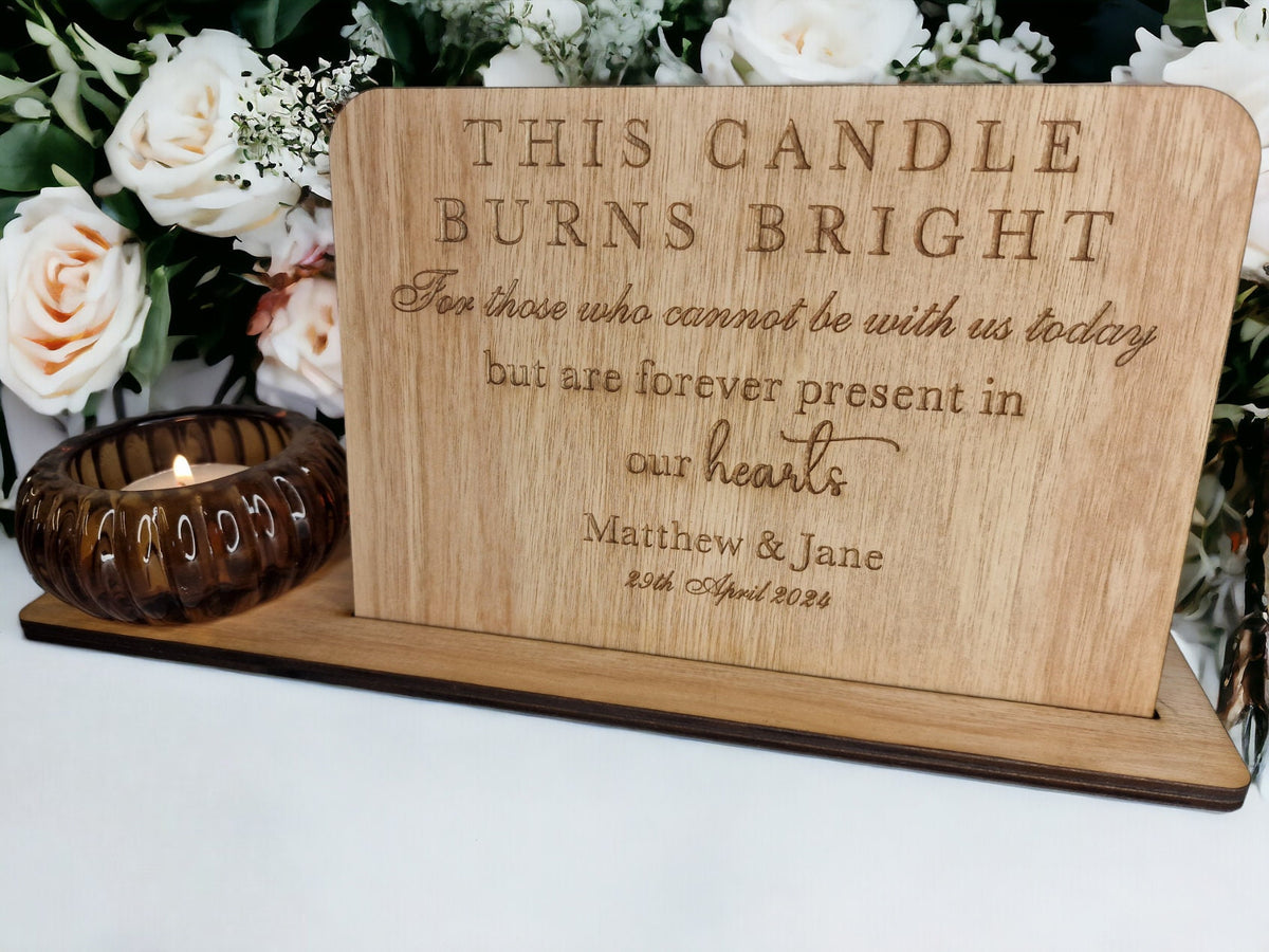 Personalised Wedding Candle Display to remember loved ones - Remembrance - Marriage gift - present - Bride - Groom - Memorial - Decoration