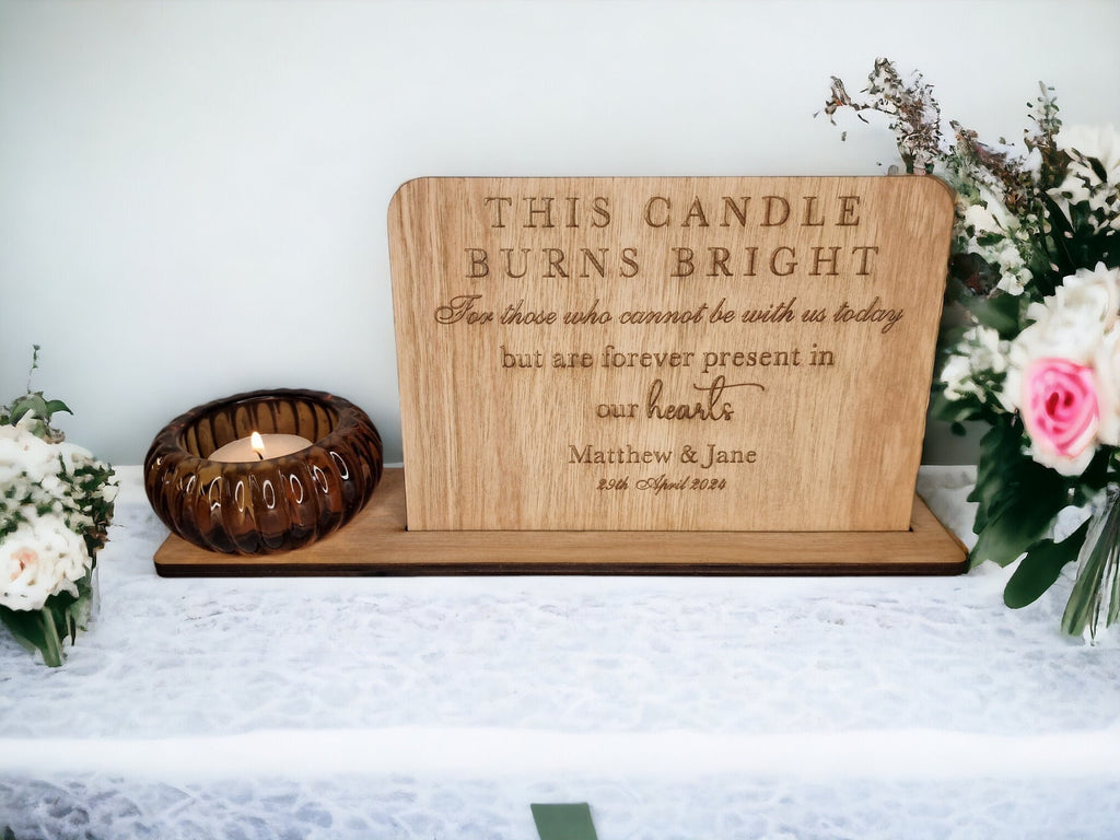 Personalised Wedding Candle Display to remember loved ones - Remembrance - Marriage gift - present - Bride - Groom - Memorial - Decoration