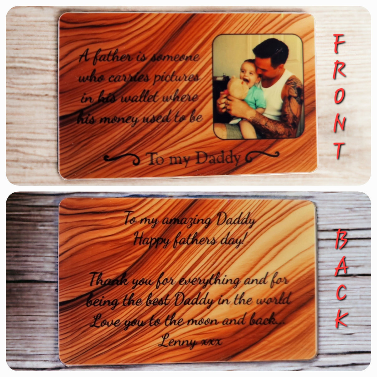 Personalised Baby Child Child Fathers day Keepsake Wallet - Purse card - Dad - Anniversary - Memory - Sentimental - Gift - Thoughtful