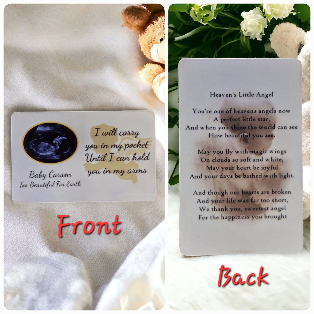Personalised Baby Child Memorial Wallet - Purse card - Funeral - Anniversary - Memory - Sentimental - Gift - Thoughtful - Grave decor