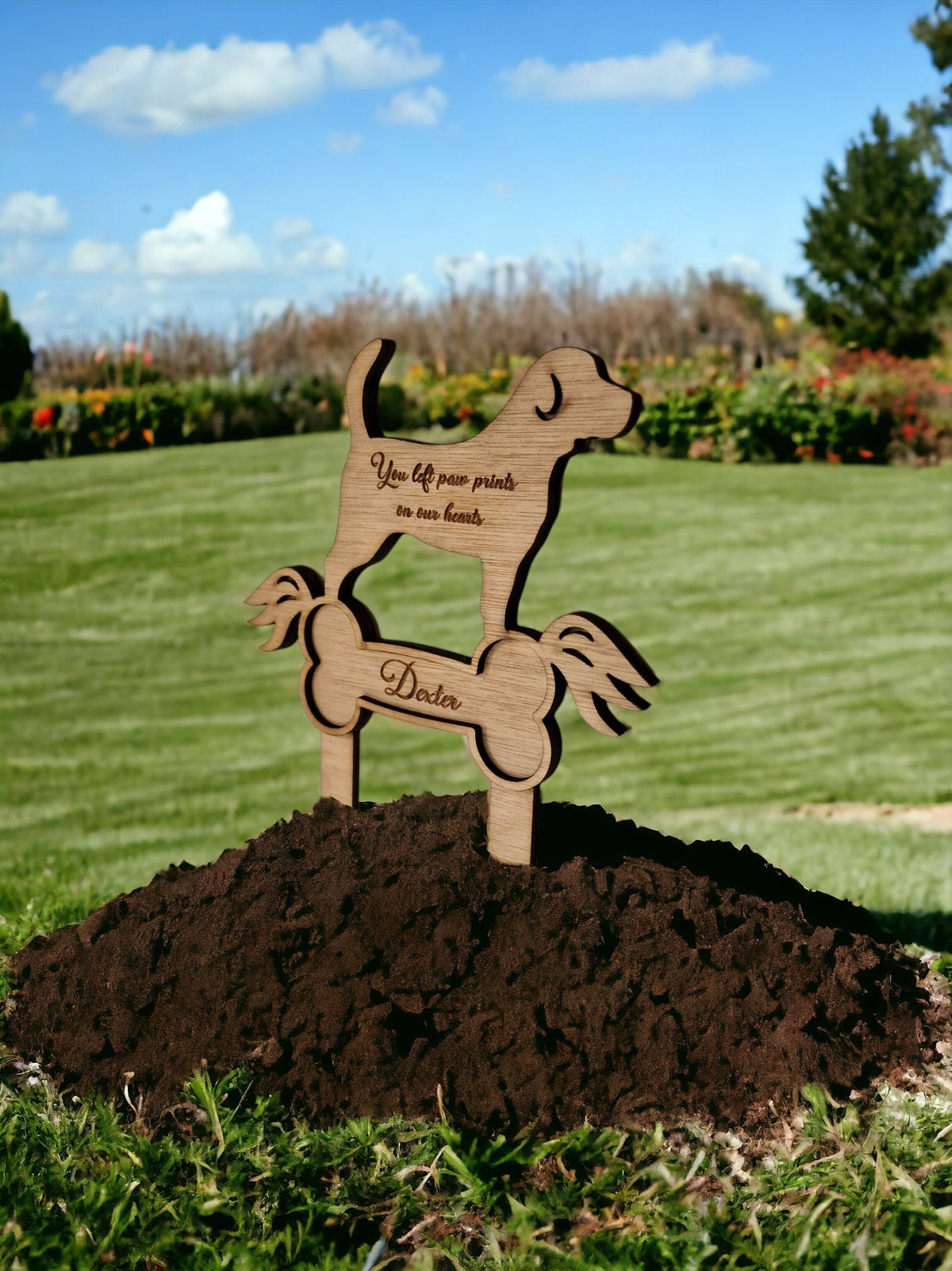Personalised pet memorial grave markers - Stake - Garden shrine - Dog - Cat - Puppy - Anniversary - Remembering - Spike - Urn - Cremation
