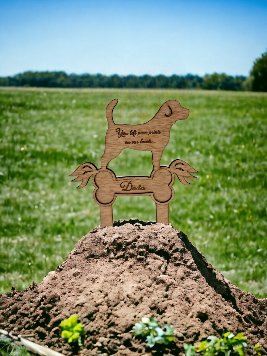 Personalised pet memorial grave markers - Stake - Garden shrine - Dog - Cat - Puppy - Anniversary - Remembering - Spike - Urn - Cremation