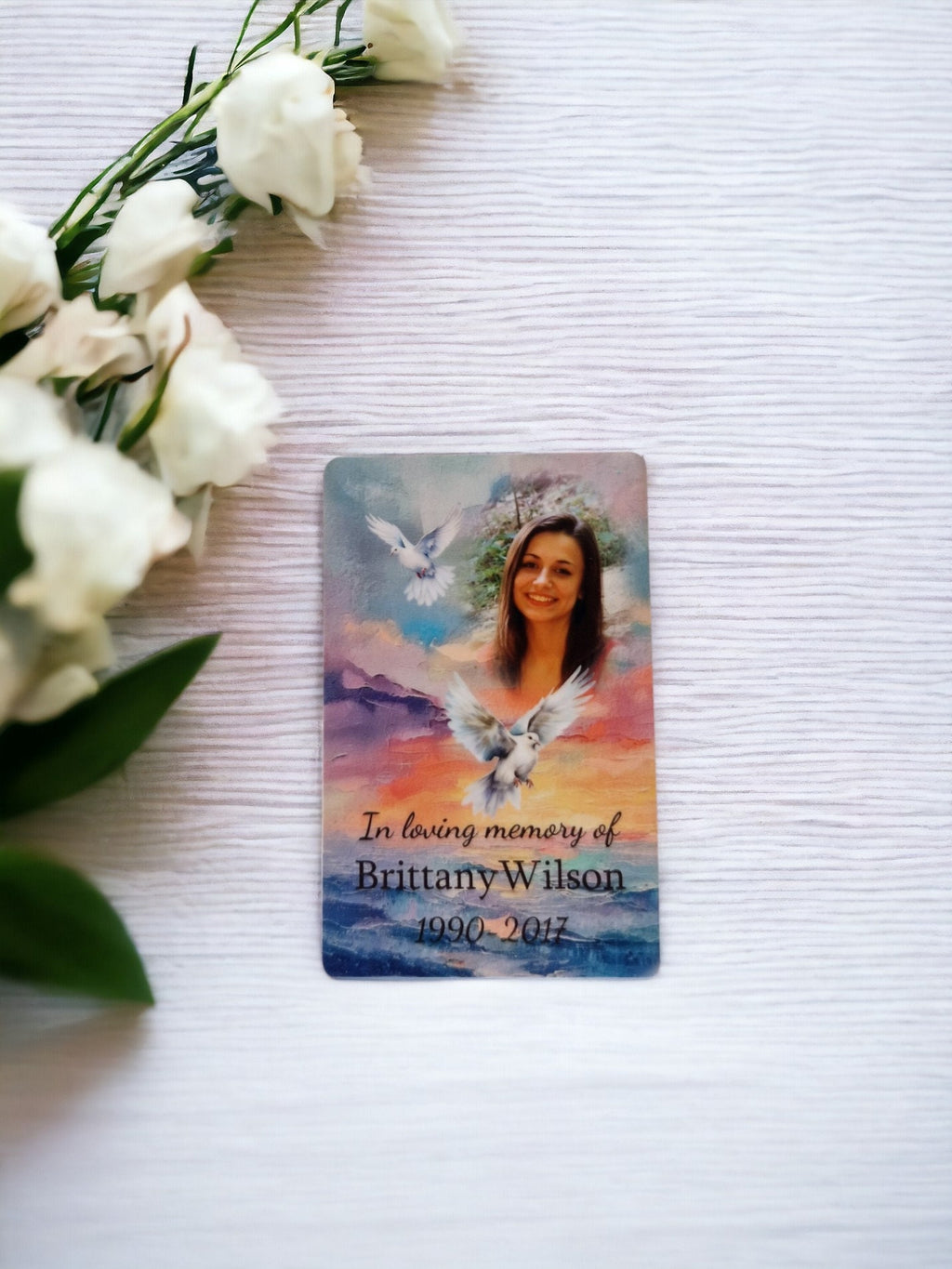 Personalised Memorial Wallet - Purse card - Funeral - Anniversary - Memory - Sentimental - Gift - Thoughtful -Present - Grave decor BULK BUY