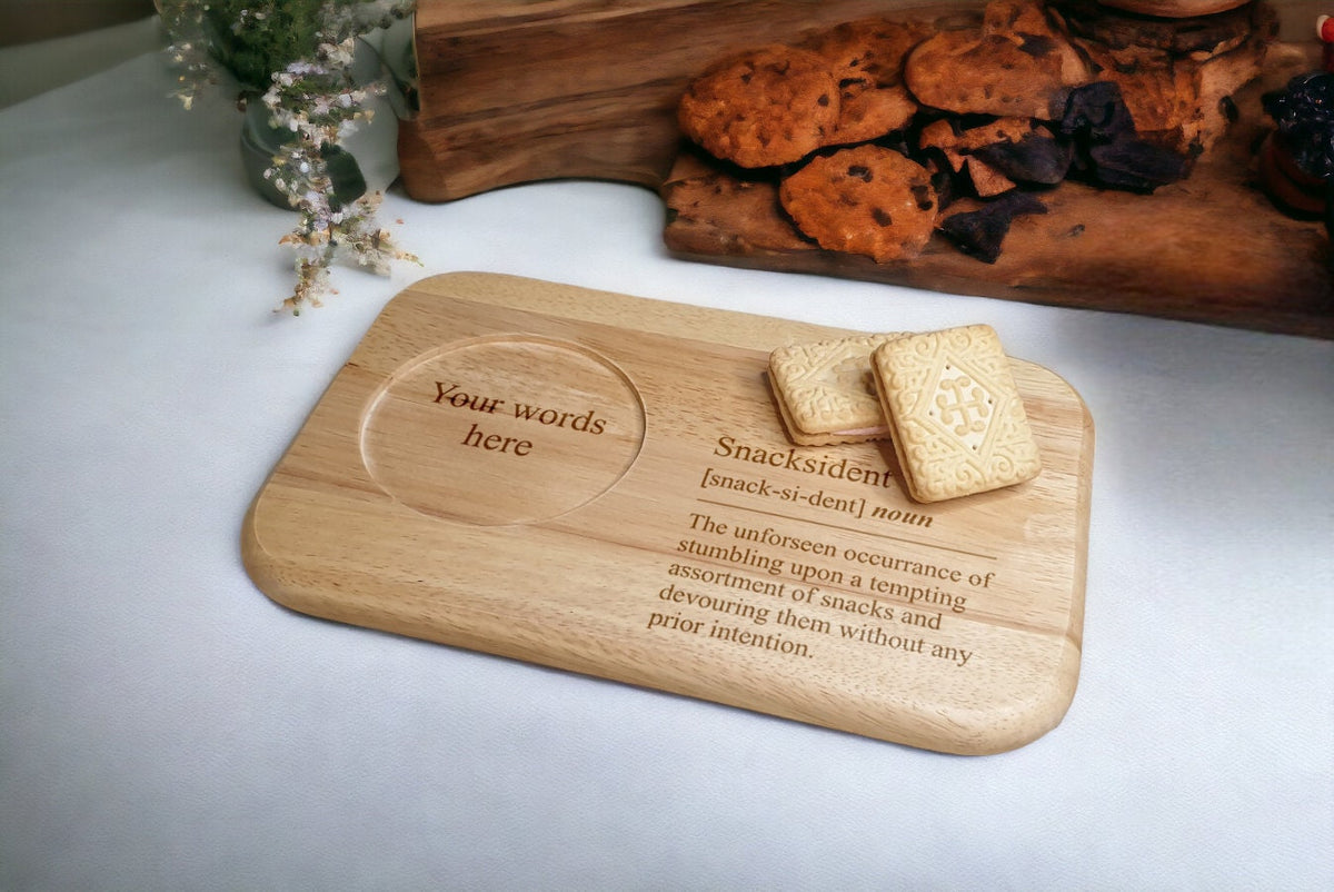 Personalised tea or coffee and biscuit board - Choice of wording - Gift - Present - For him - For her - Tray - Unique - Bespoke - Beer -wine