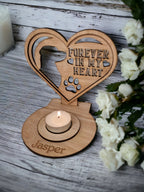 Personalised pet memorial candle holder - Stunning remembrance item - Display - Memories - Dog - Cat - Anniversary of death - Funeral - Urn