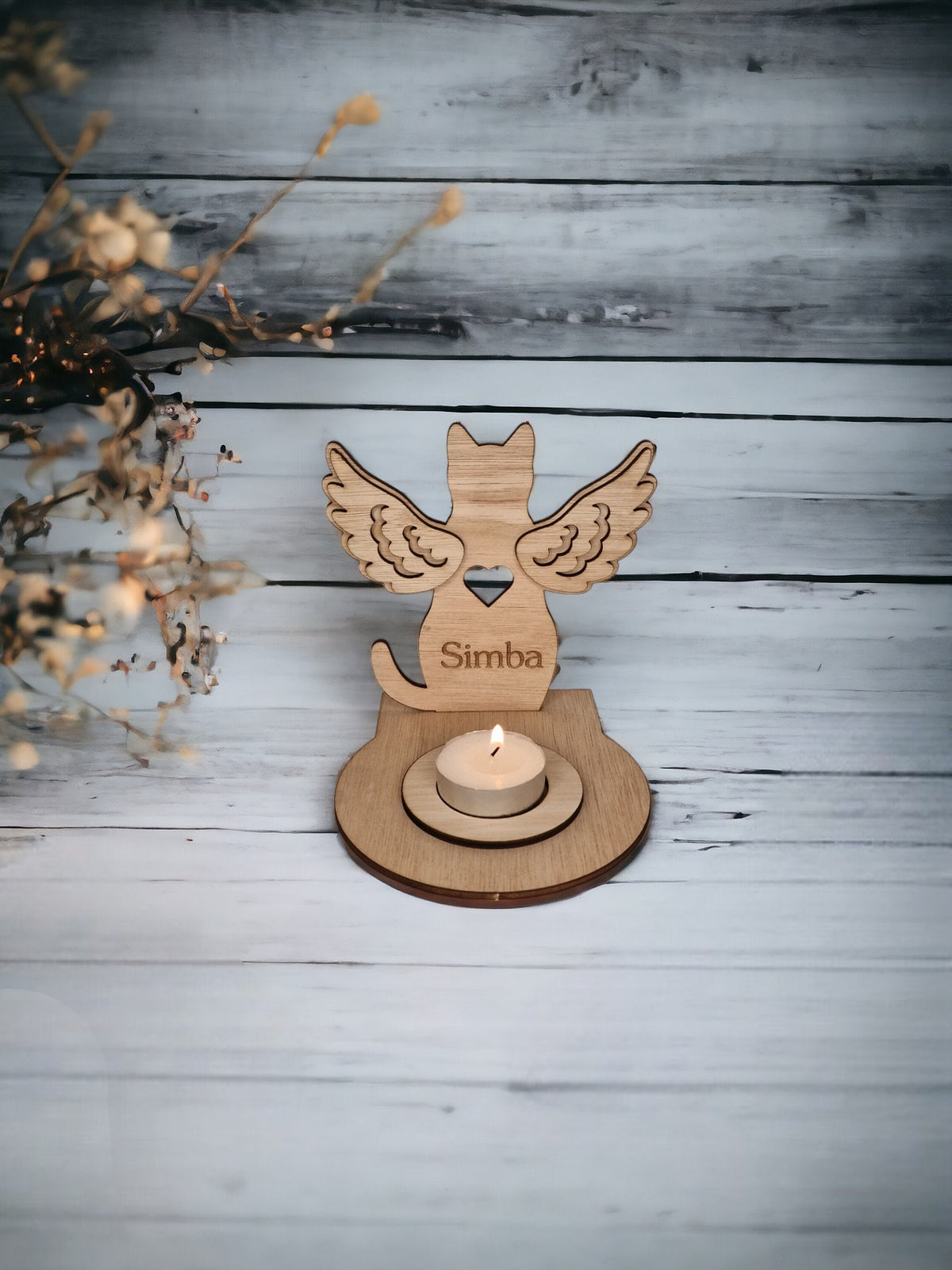 Personalised pet memorial candle holder - Stunning remembrance item - Display - Memories - Dog - Cat - Anniversary of death - Funeral - Urn