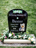 Personalised Dog Memorial grave marker - Choice of breed - memorial slate, grave stone - Rainbow bridge - colourful - memory - garden