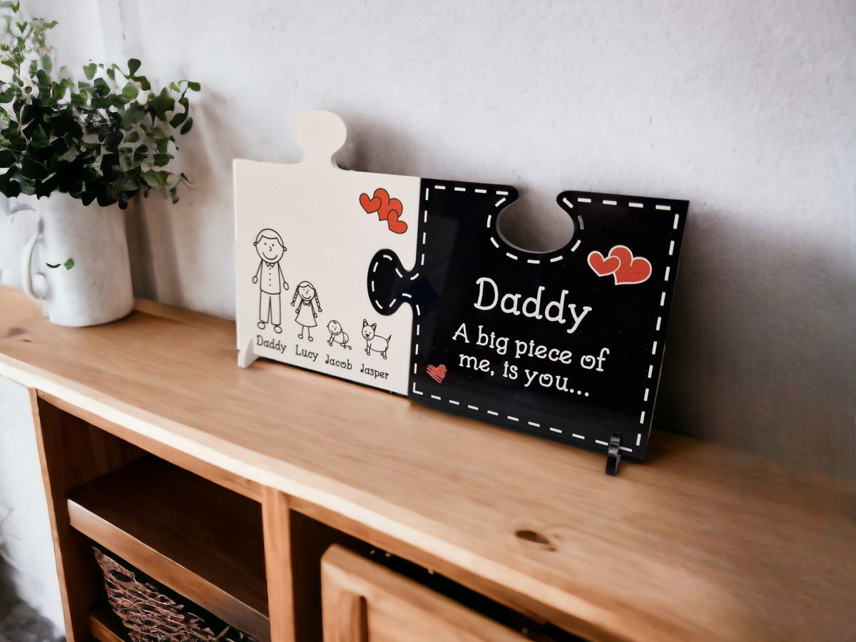 Personalised Acrylic Puzzle Piece Ornament - Desk - Work - Birthday - Christmas gift - New mum - Baby shower present - Engagement - wedding