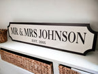 Personalised Mr & Mrs Wedding Name Sign - gift - Decoration - Plaque - Street sign - Railway - New couple - Gift - Present - Marriage