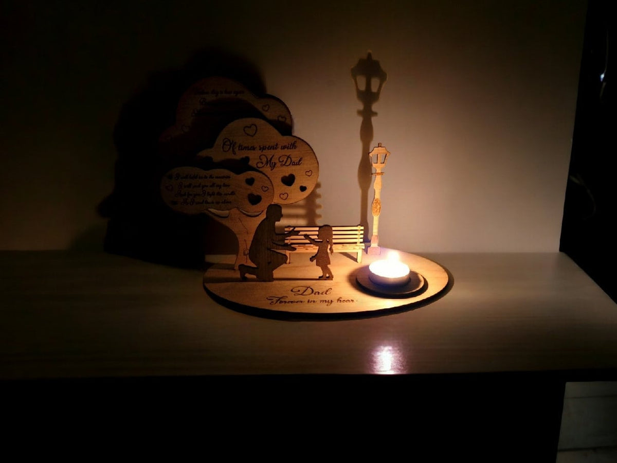 Personalised FATHER memorial candle Display with poem - Stunning remembrance item - memories - Anniversary - Present - Ornament - Dad - Papa