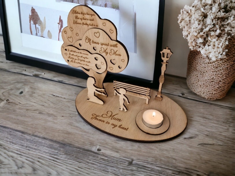 Personalised MOTHER memorial candle Display with poem - Stunning remembrance item - memories - Anniversary - Present - Ornament - Mum - Mom