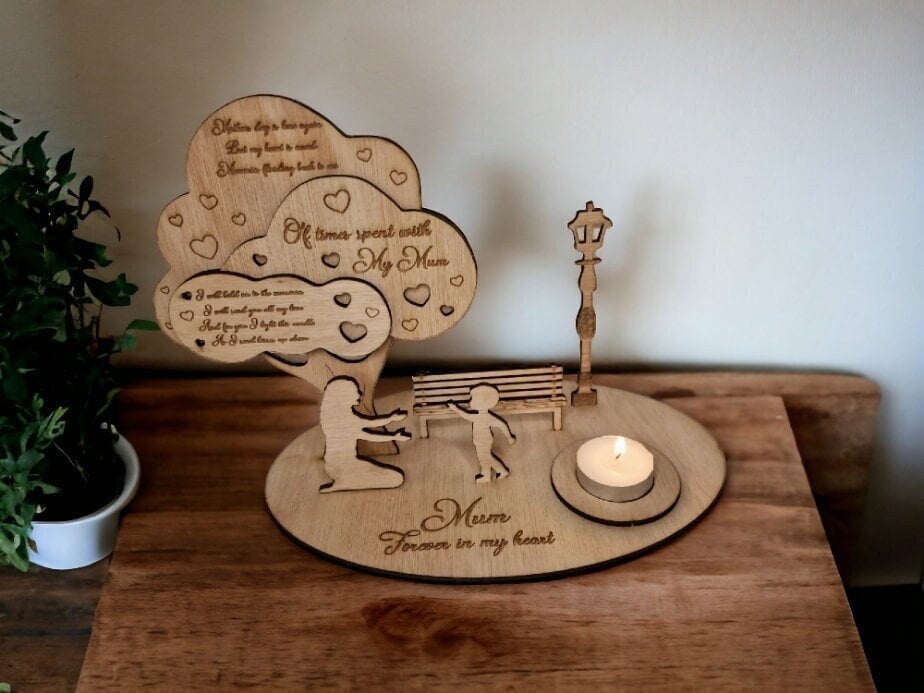 Personalised MOTHER memorial candle Display with poem - Stunning remembrance item - memories - Anniversary - Present - Ornament - Mum - Mom