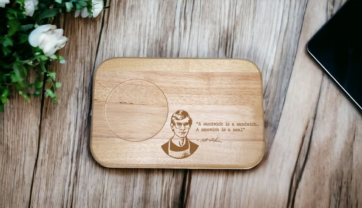 Jeffrey Dahmer tea or coffee and biscuit board - Novelty - Gift - Present - For him - For her - Tray - Unique - Bespoke - Beer -wine - Bar