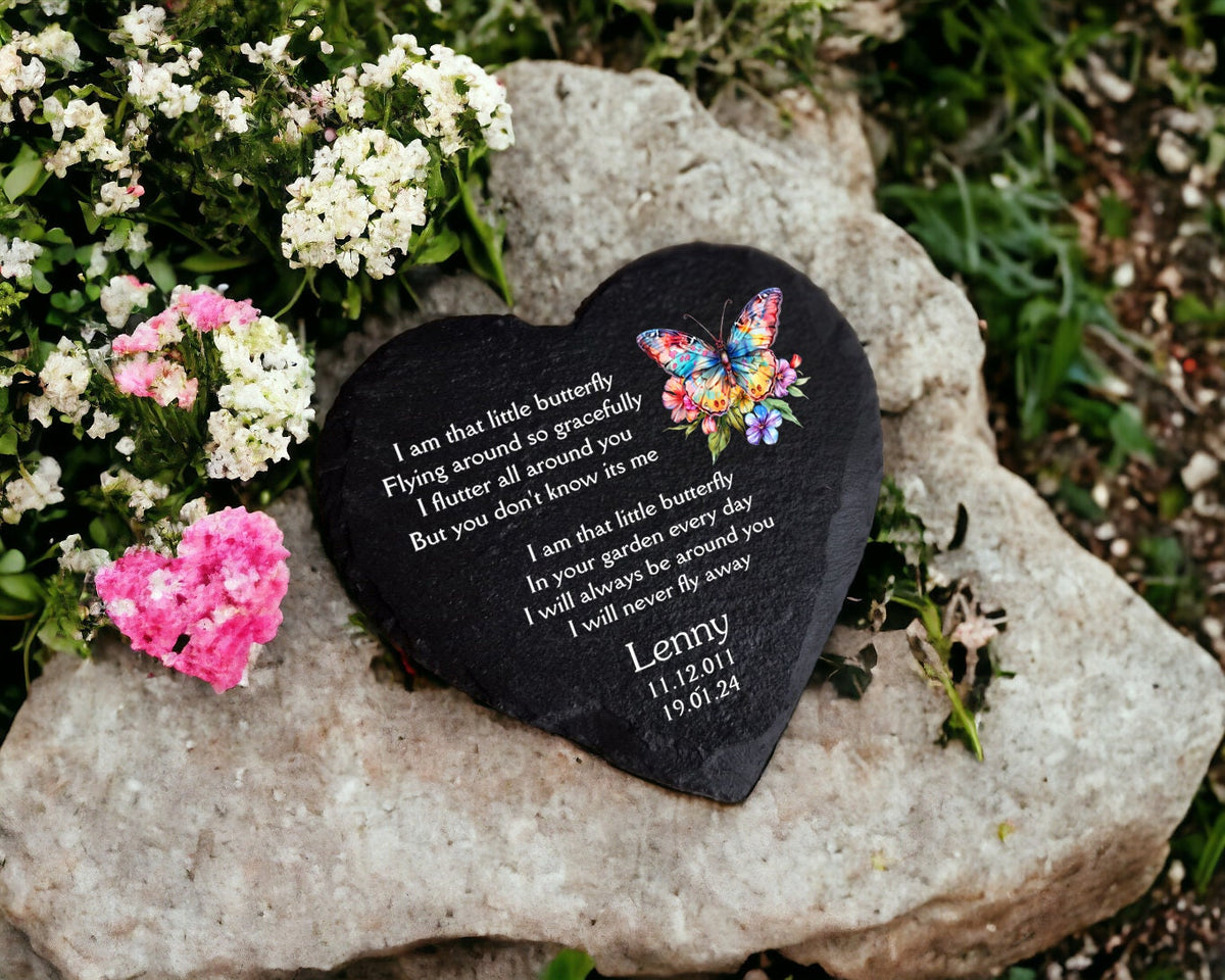 Personalised Butterfly Memorial grave marker, memorial slate - Memory - Indoor - Outdoor - Garden - Caravan - side - Candle Display - Gift