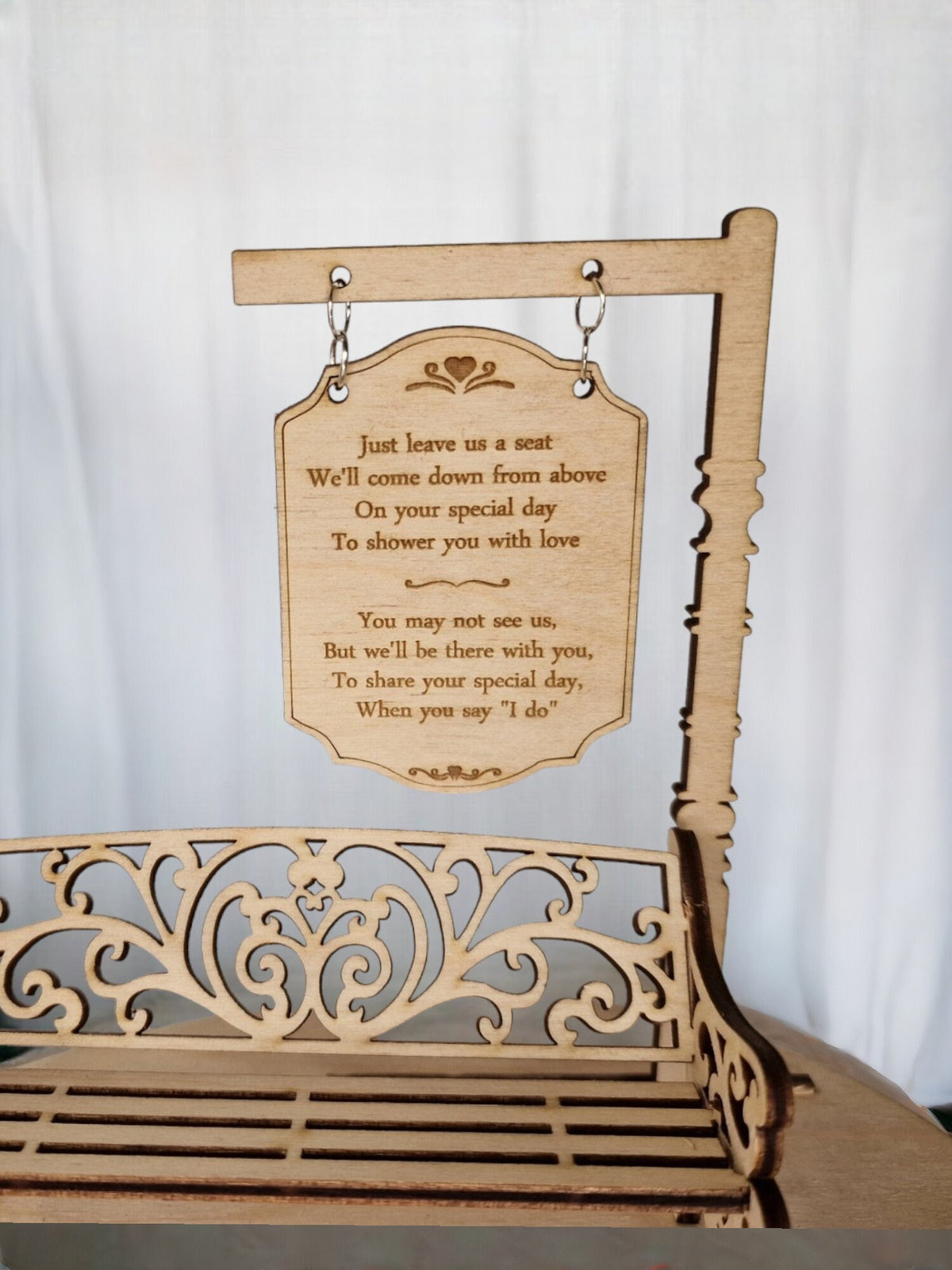 Personalised Wedding Memorial Centrepiece Candle Display - Bench - Save a seat - Wedding Decor - Bride - Groom - Keepsake - Remembrance