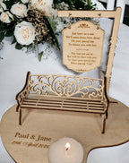 Personalised Wedding Memorial Centrepiece Candle Display - Bench - Save a seat - Wedding Decor - Bride - Groom - Keepsake - Remembrance