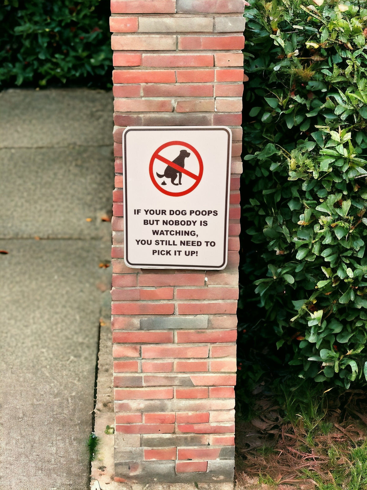 No dog poop acrylic sign - clean it up - home decor - warning - boyfriend - birthday present - warning - cctv - deterrent -