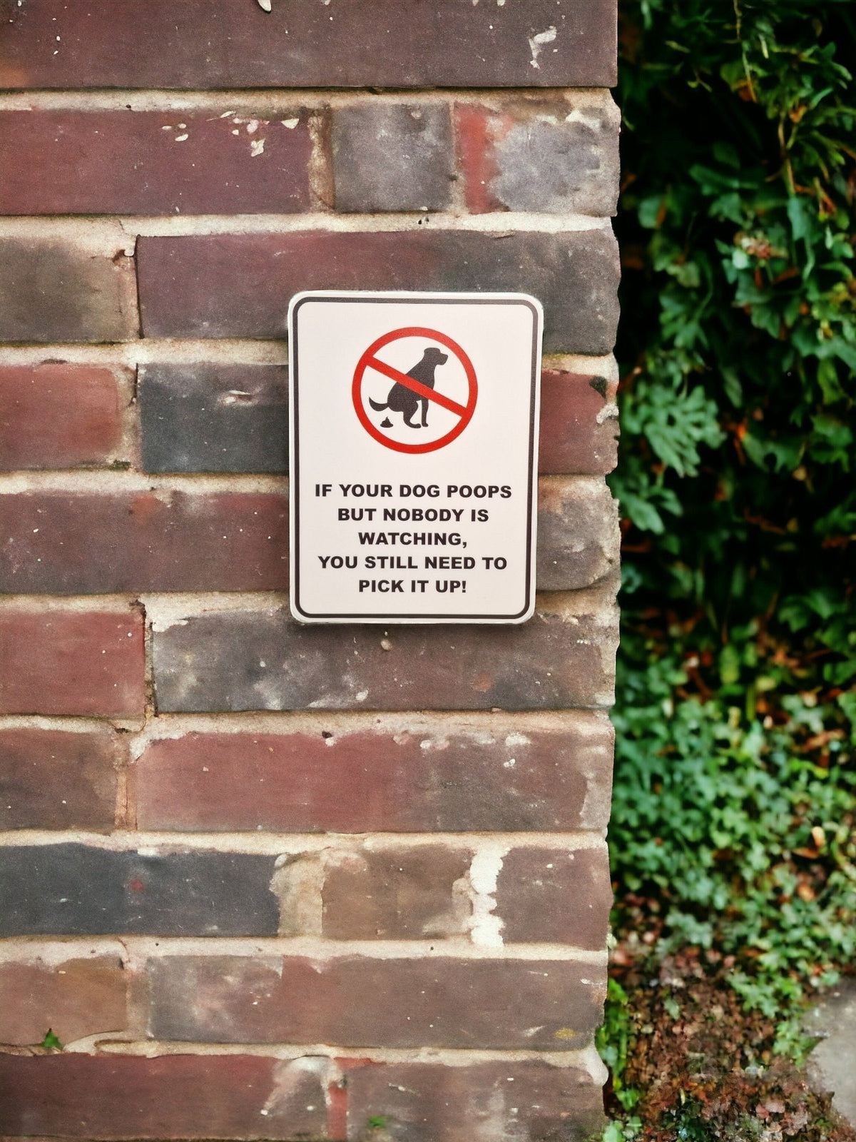 No dog poop acrylic sign - clean it up - home decor - warning - boyfriend - birthday present - warning - cctv - deterrent -