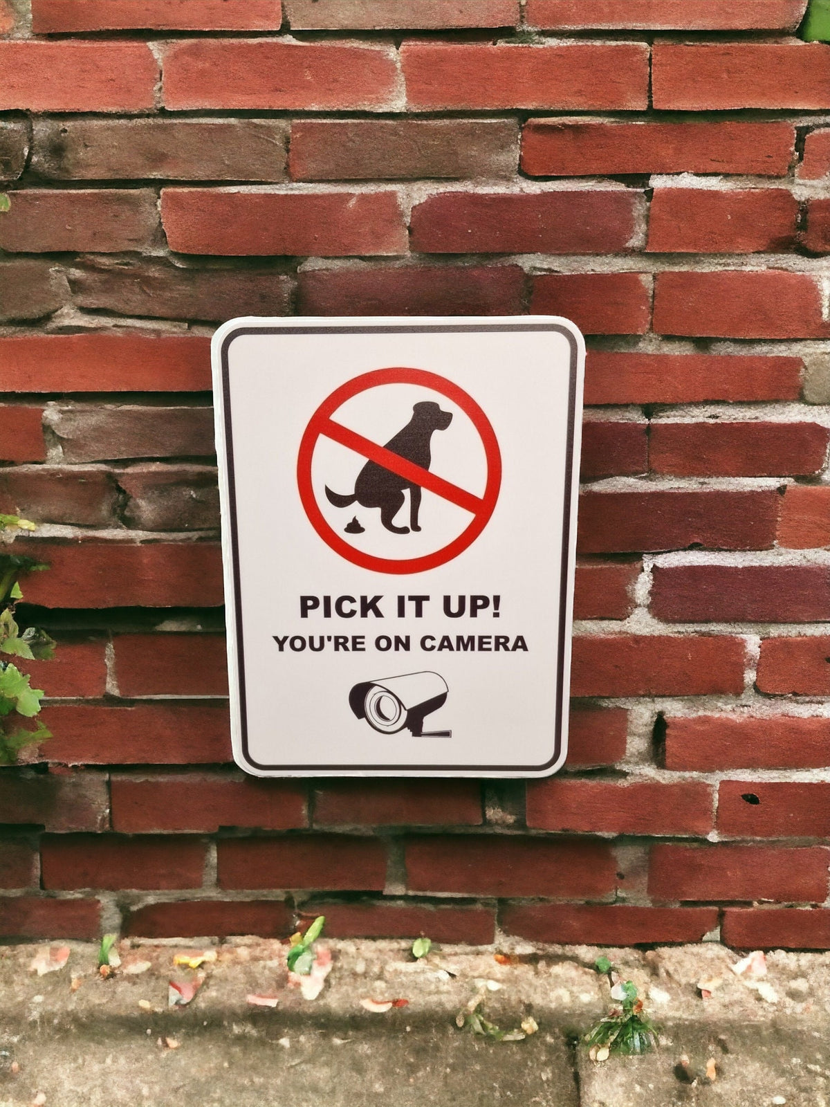 No dog poop sign - clean it up - home decor - warning - grandad - husband - fiancee - boyfriend - birthday gift- warning - cctv - Deterrent