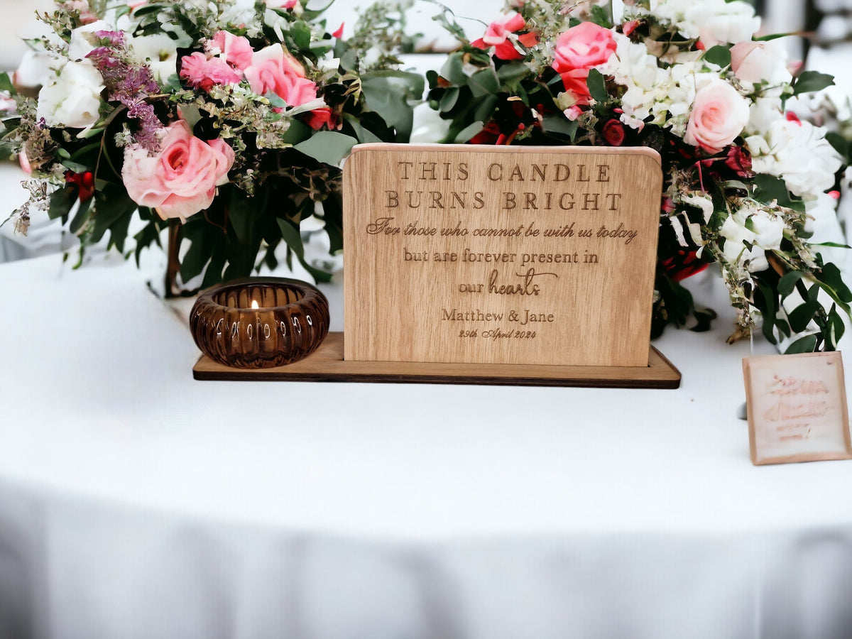 Personalised Wedding Candle Display to remember loved ones - Remembrance - Marriage gift - present - Bride - Groom - Memorial - Decoration