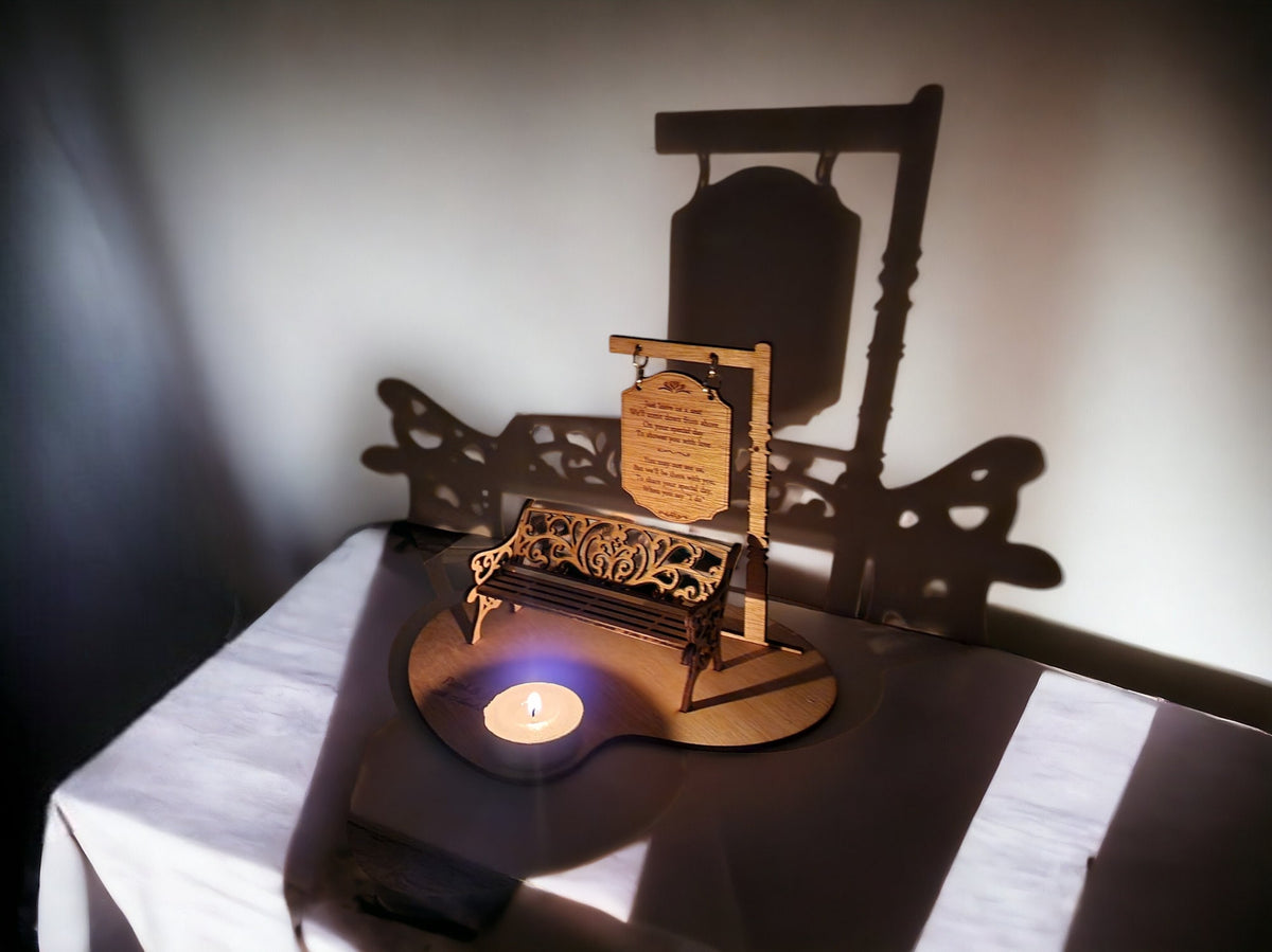 Personalised Wedding Memorial Centrepiece Candle Display - Bench - Save a seat - Wedding Decor - Bride - Groom - Keepsake - Remembrance