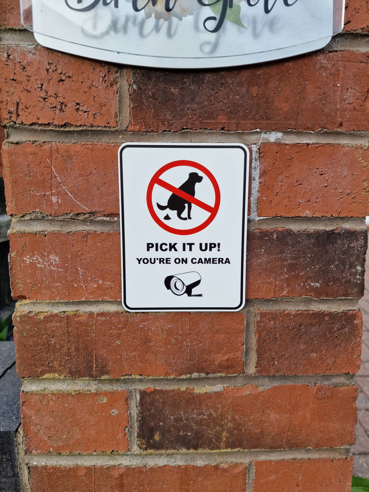 No dog poop sign - clean it up - home decor - warning - grandad - husband - fiancee - boyfriend - birthday gift- warning - cctv - Deterrent