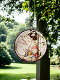 Glass Diamond Cut edge Japanese SunCatcher Ornament - Bauble - Decoration - Stocking filler - Stained Glass - Gift - Present - Kimono - Koi