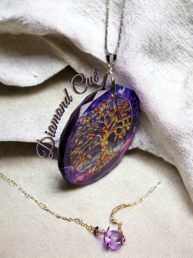 Glass Diamond Cut edge Butterfly SunCatcher Ornament - Bauble - Decoration - Stocking filler - Stained Glass - Gift - Present - Garden