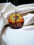 Glass Diamond Cut edge Crucifix SunCatcher Ornament - Bauble - Decoration - Communion - Stained Glass - Gift Present - Garden - Grave decor