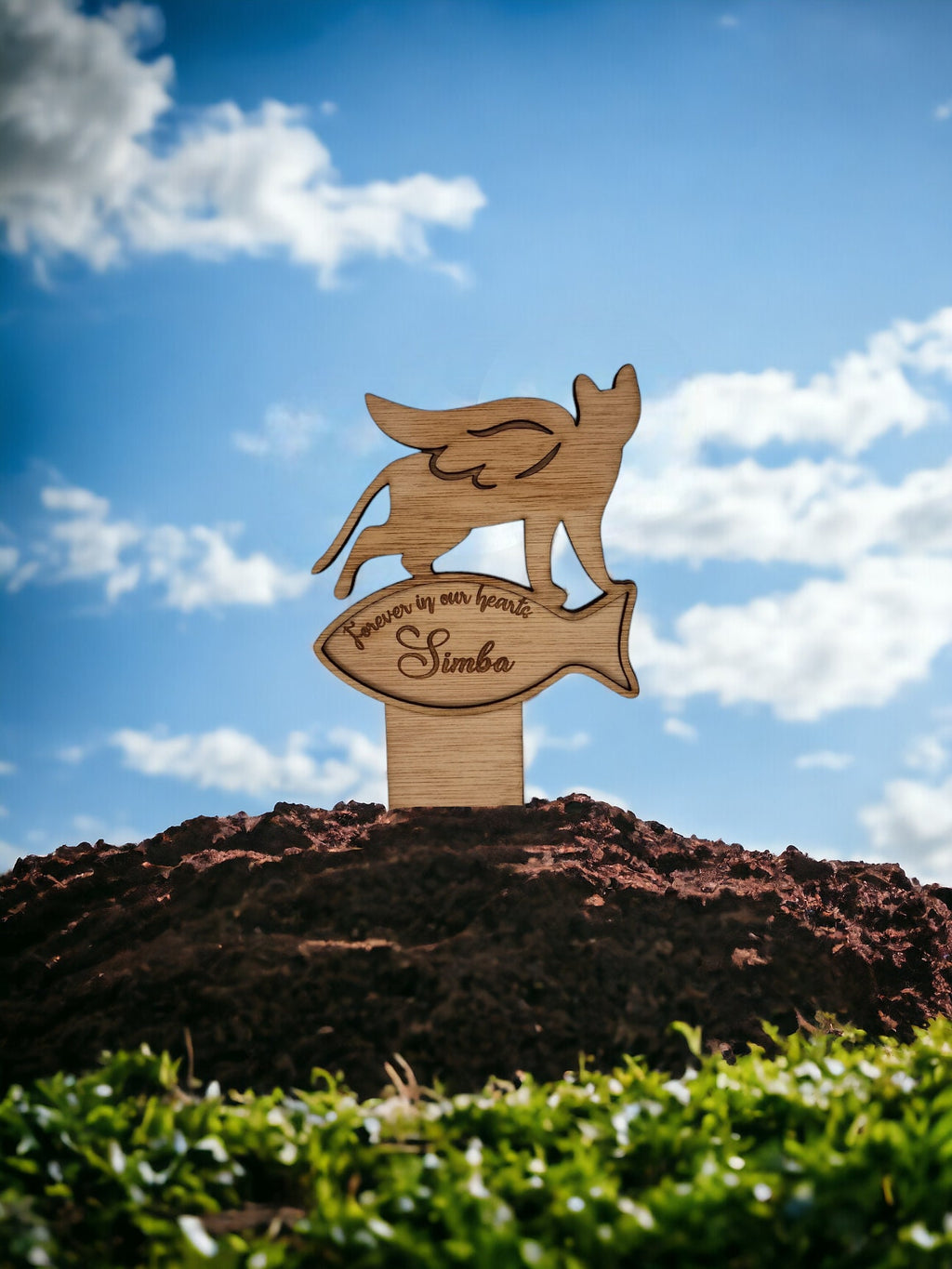 Personalised pet memorial grave markers - Stake - Garden shrine - Dog - Cat - Puppy - Anniversary - Remembering - Spike - Urn - Cremation