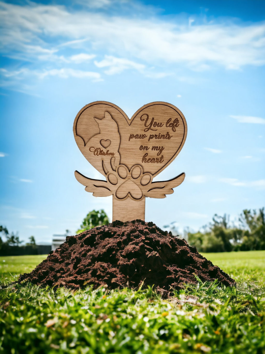 Personalised pet memorial grave markers - Stake - Garden shrine - Dog - Cat - Puppy - Anniversary - Remembering - Spike - Urn - Cremation