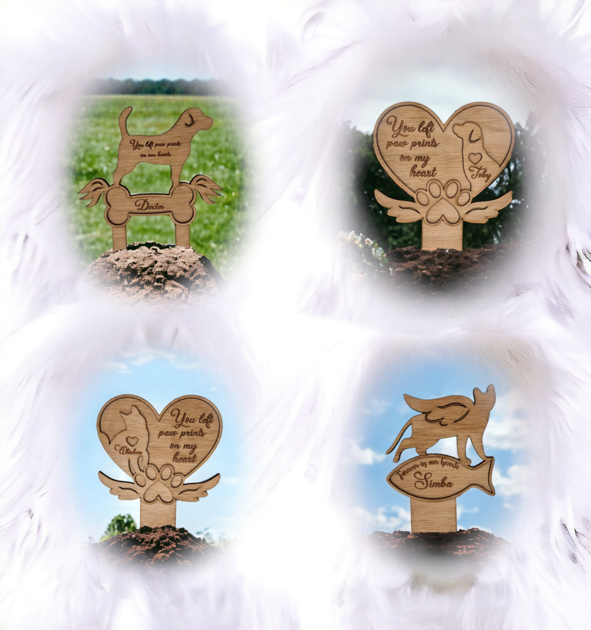 Personalised pet memorial grave markers - Stake - Garden shrine - Dog - Cat - Puppy - Anniversary - Remembering - Spike - Urn - Cremation