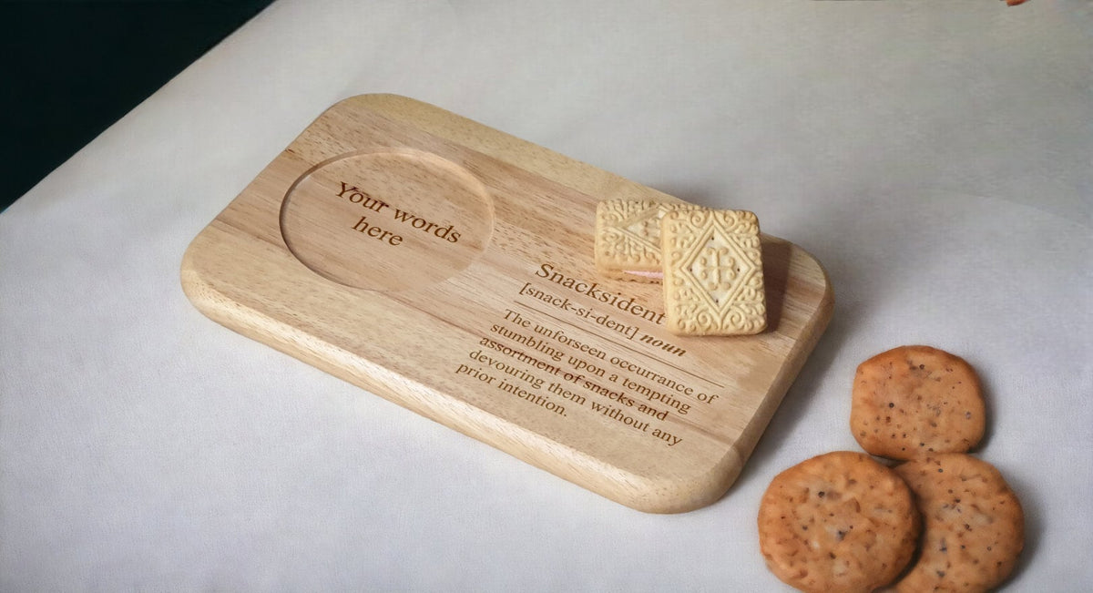 Personalised tea or coffee and biscuit board - Choice of wording - Gift - Present - For him - For her - Tray - Unique - Bespoke - Beer -wine