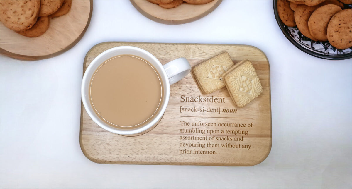 Personalised tea or coffee and biscuit board - Choice of wording - Gift - Present - For him - For her - Tray - Unique - Bespoke - Beer -wine