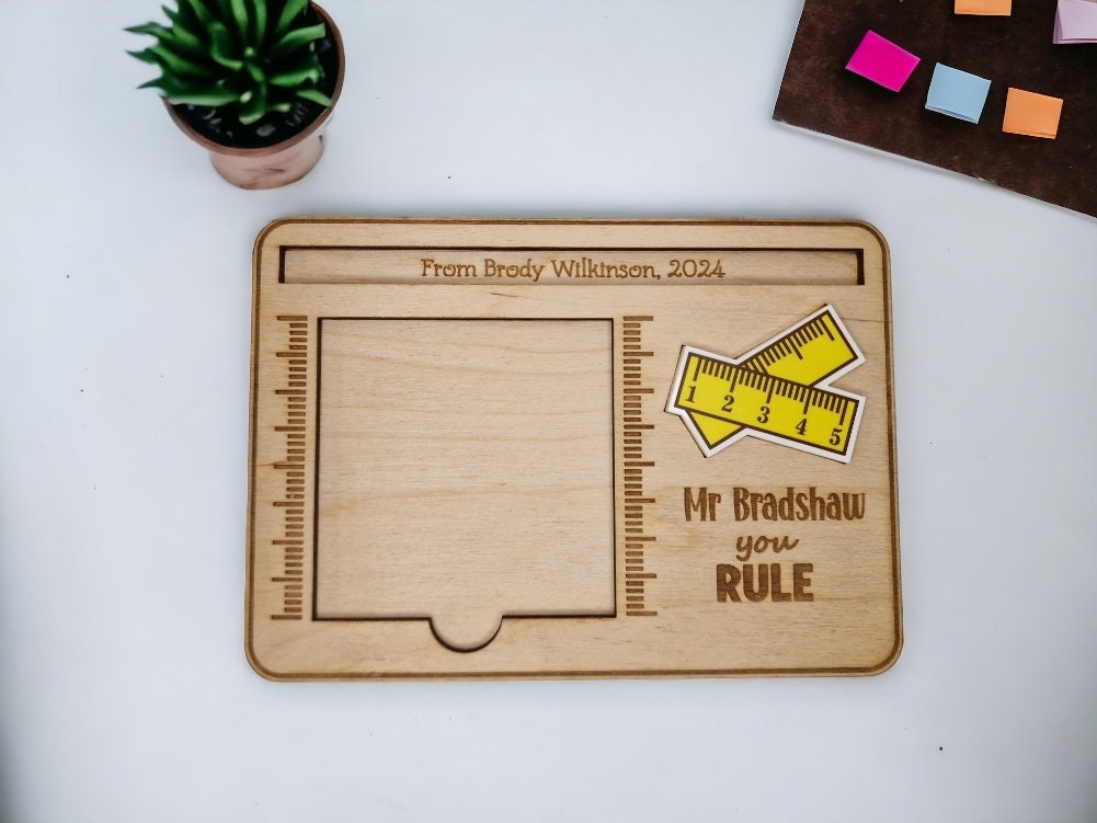 Personalised wooden Teacher post it note station - Appreciation gift - Thank you present - graduation - teaching - Ornament - end of term