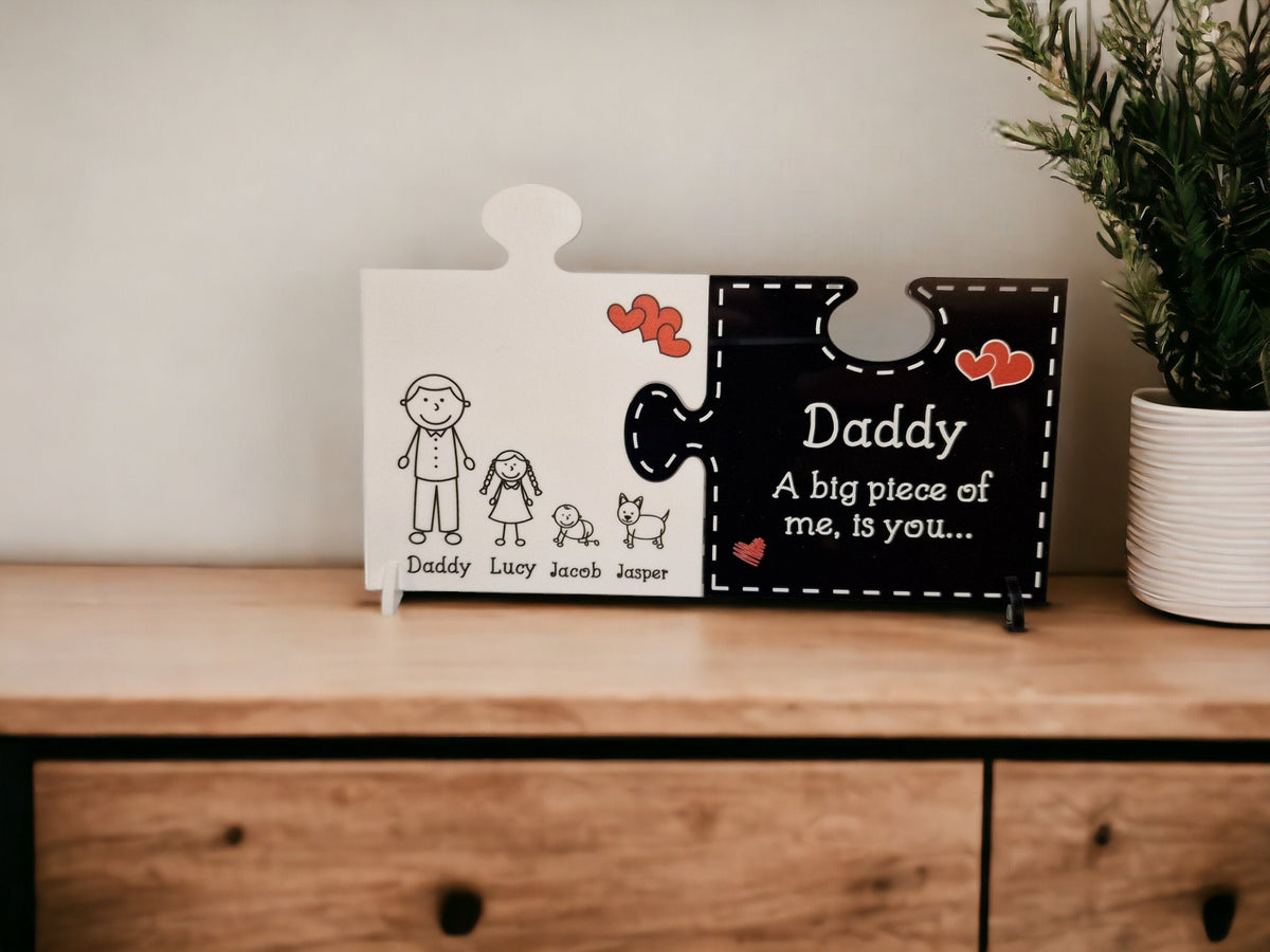 Personalised Acrylic Puzzle Piece Ornament - Desk - Work - Birthday - Christmas gift - New mum - Baby shower present - Engagement - wedding