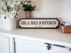 Personalised Mr & Mrs Wedding Name Sign - gift - Decoration - Plaque - Street sign - Railway - New couple - Gift - Present - Marriage