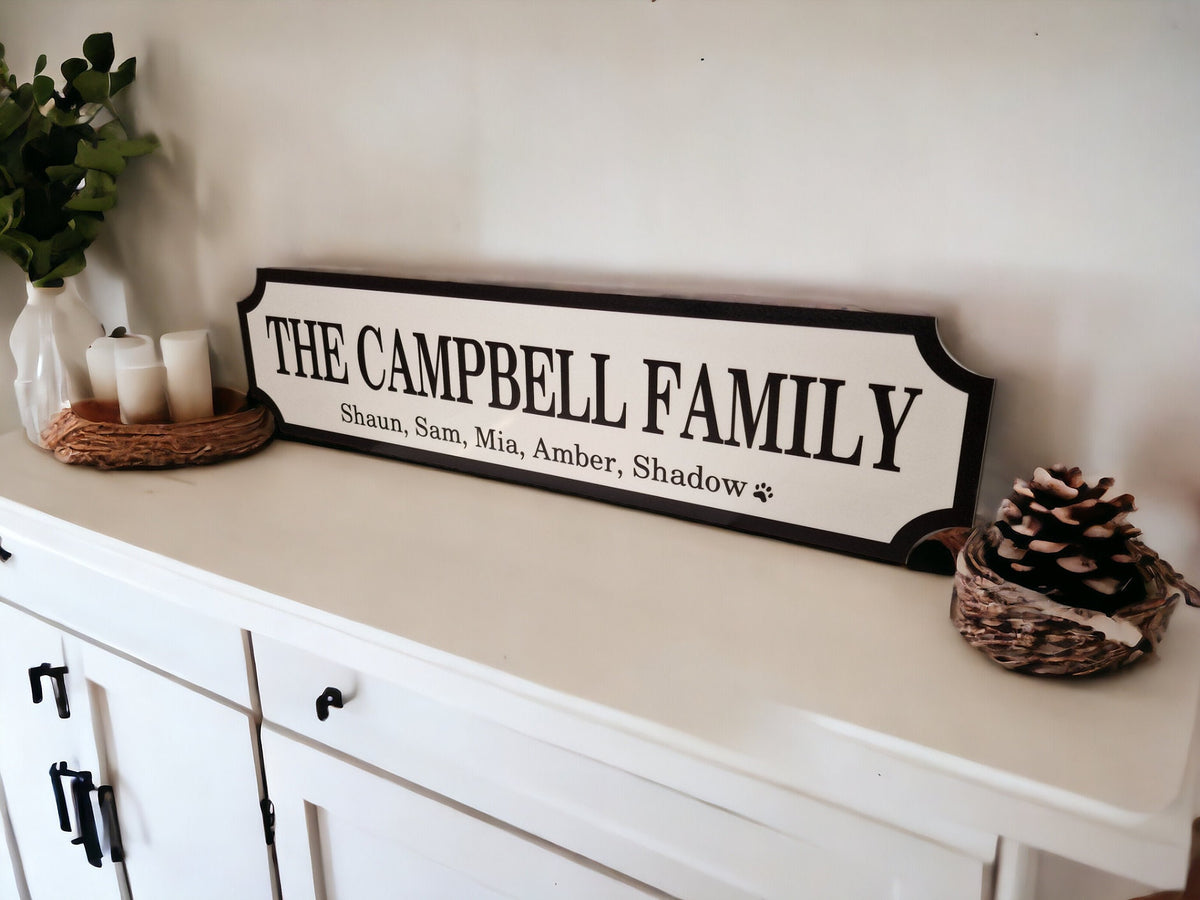 Personalised Family Name Sign - gift - Decoration - Plaque - Street sign - Railway - New couple - Gift - Present - Marriage - Train station