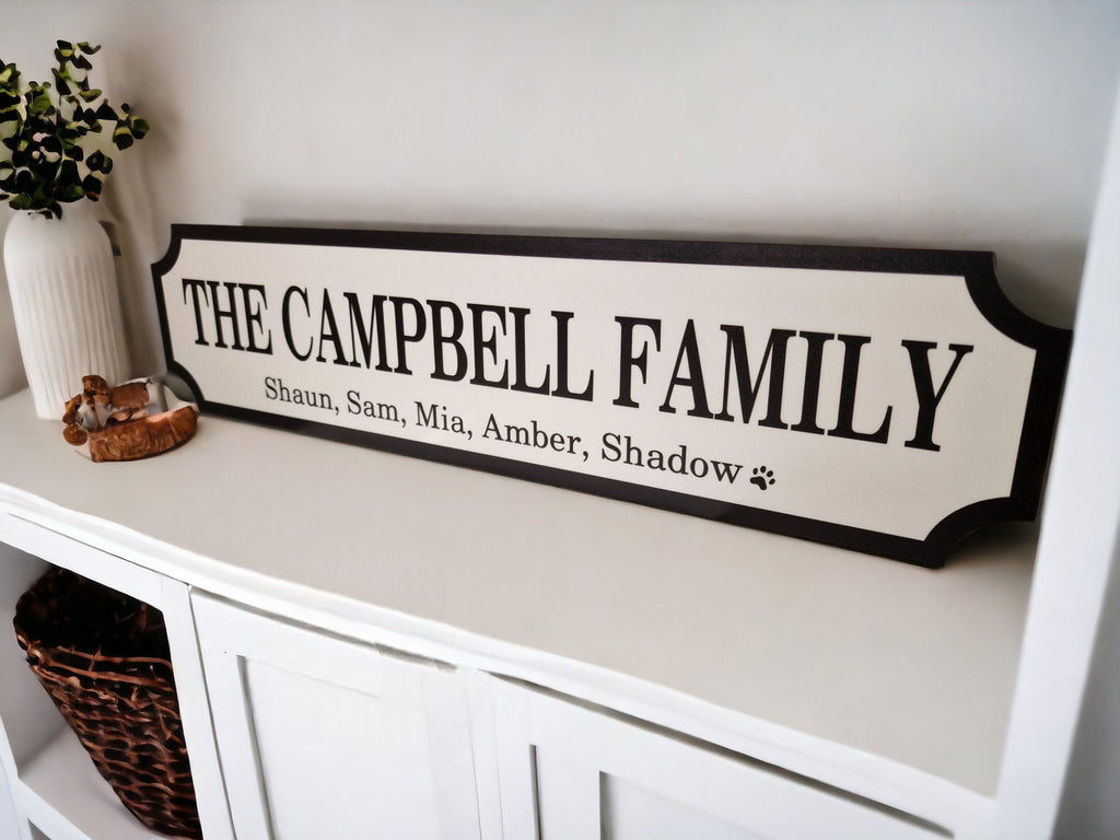Personalised Family Name Sign - gift - Decoration - Plaque - Street sign - Railway - New couple - Gift - Present - Marriage - Train station