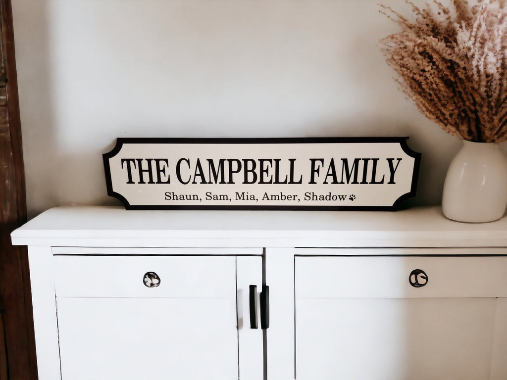 Personalised Family Name Sign - gift - Decoration - Plaque - Street sign - Railway - New couple - Gift - Present - Marriage - Train station