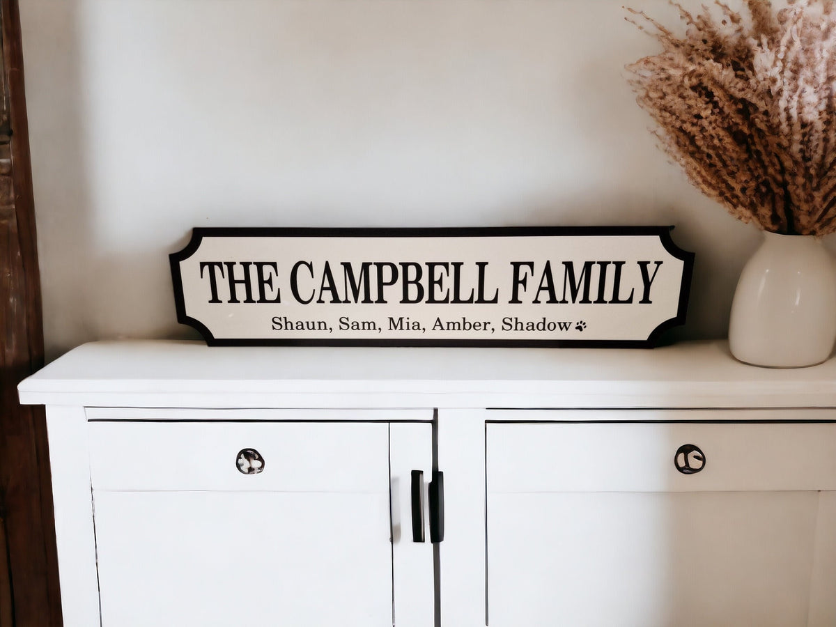 Personalised Family Name Sign - gift - Decoration - Plaque - Street sign - Railway - New couple - Gift - Present - Marriage - Train station
