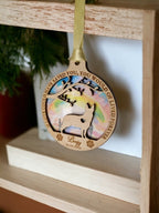 Personalised Pet Dog Memorial bauble - Decoration - Anniversary - Gift - Present - Rainbow bridge - keepsake - memory - Urn - Cremation