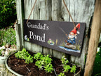 Personalised Garden Pond sign decoration - Printed onto high quality Welsh slate - great gift - Koi Pond - Gardening - rockery - yard art