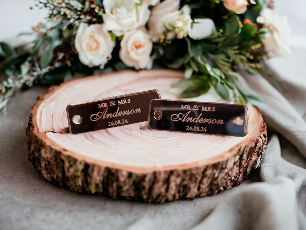 Personalised Engraved Lace Charms - Converse - Trainer tags - Sneakers - Wedding Shoe - Bridal - Shoe Laces - Groom - Flower girl - Page boy