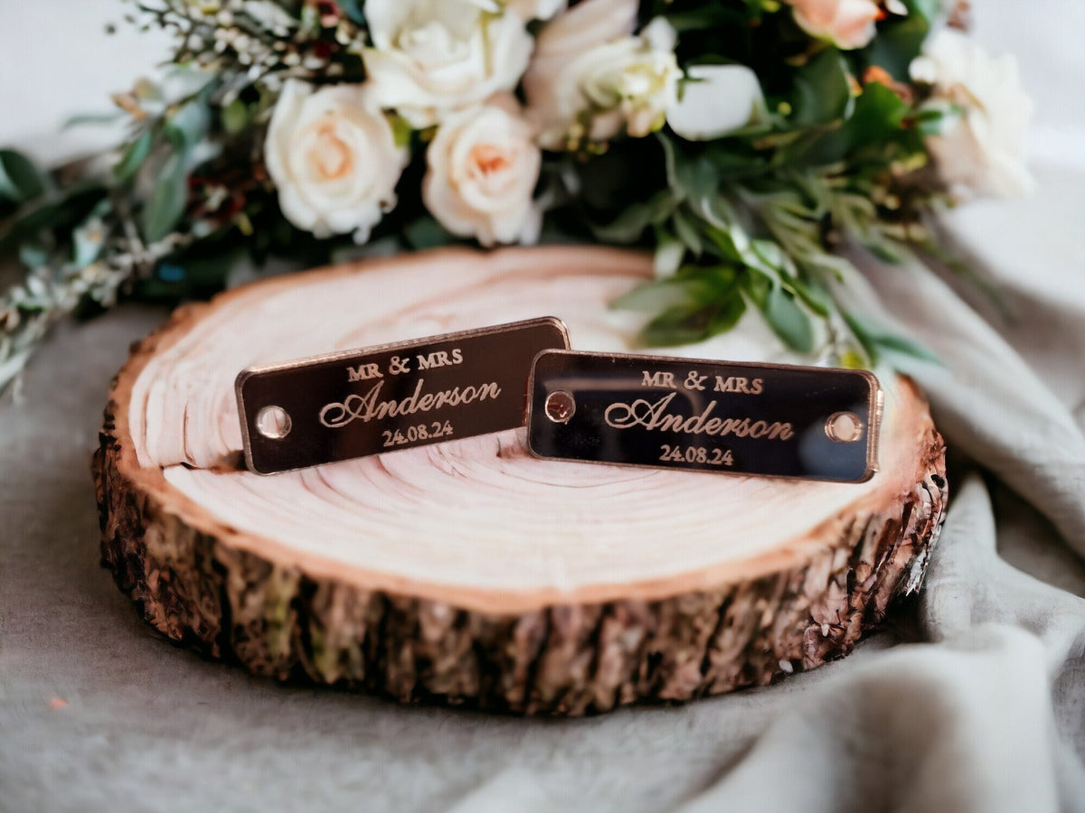 Personalised Engraved Lace Charms - Converse - Trainer tags - Sneakers - Wedding Shoe - Bridal - Shoe Laces - Groom - Flower girl - Page boy