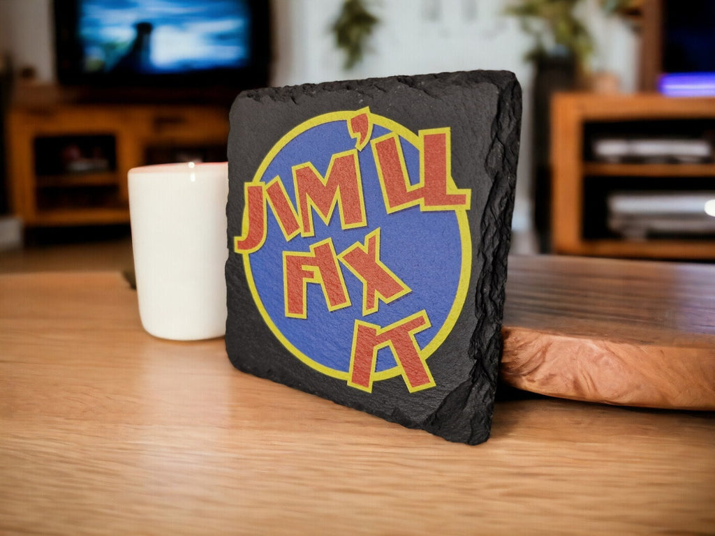 Jim'll Fix It Novelty Coaster - Bad Taste - Jimmy Saville - Decor - Home - Colleague - Tea - Coffee - Man Cave - Bar - Gift - Present